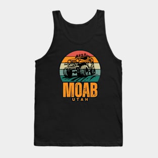 Moab Utah Jeep Vintage Sunset Tank Top